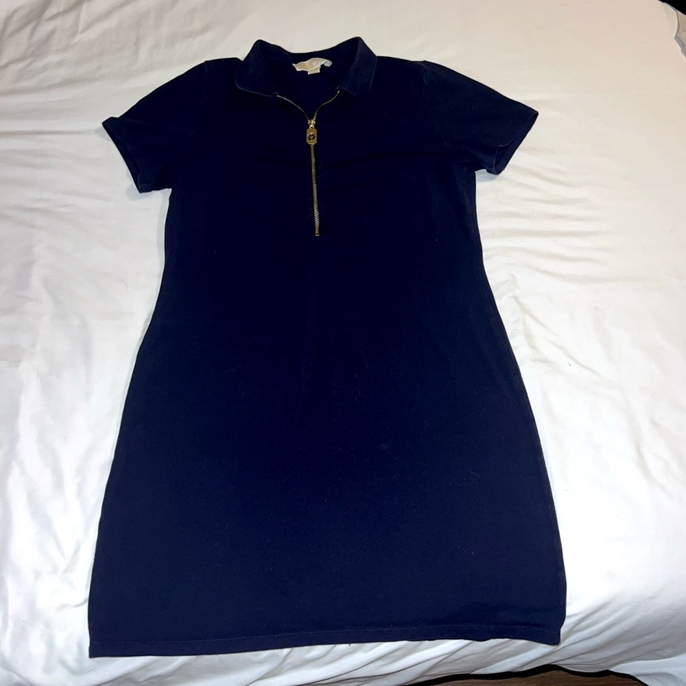 MICHAEL KORS Polo Dress Zip Up Short Sleeve Dress